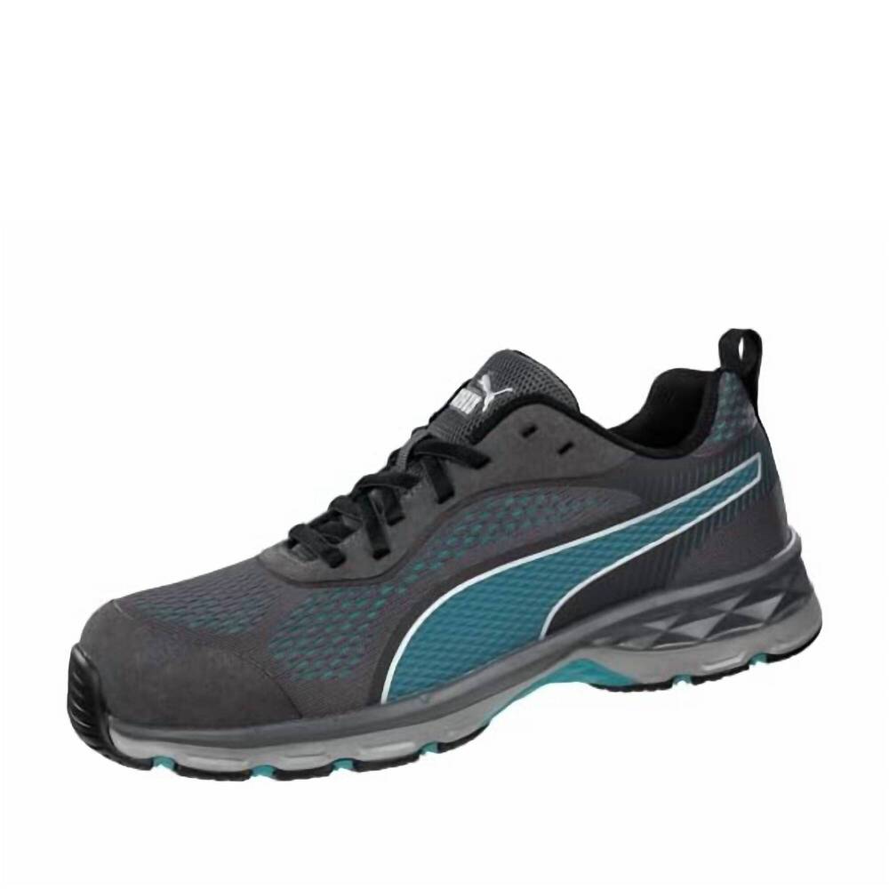NEW PUMA women's fuse knit low industrial shoe in blue - grey